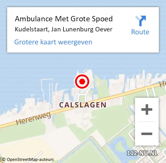 Locatie op kaart van de 112 melding: Ambulance Met Grote Spoed Naar Kudelstaart, Jan Lunenburg Oever op 8 september 2024 04:40