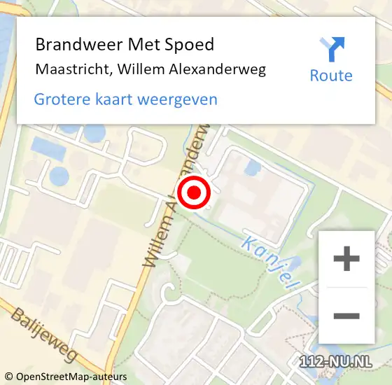 Locatie op kaart van de 112 melding: Brandweer Met Spoed Naar Maastricht, Willem Alexanderweg op 8 september 2024 05:56