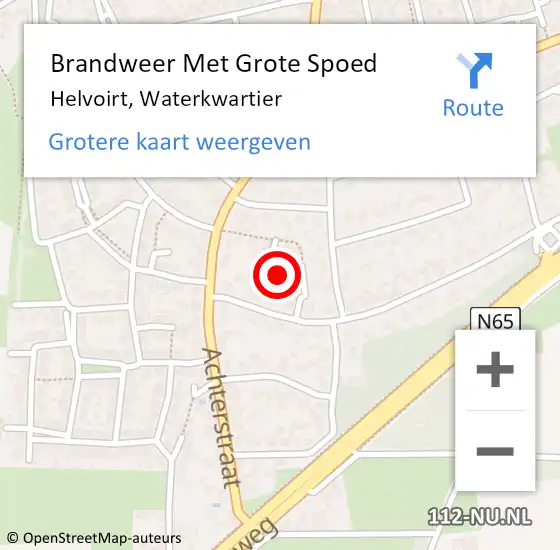 Locatie op kaart van de 112 melding: Brandweer Met Grote Spoed Naar Helvoirt, Waterkwartier op 8 september 2024 06:16