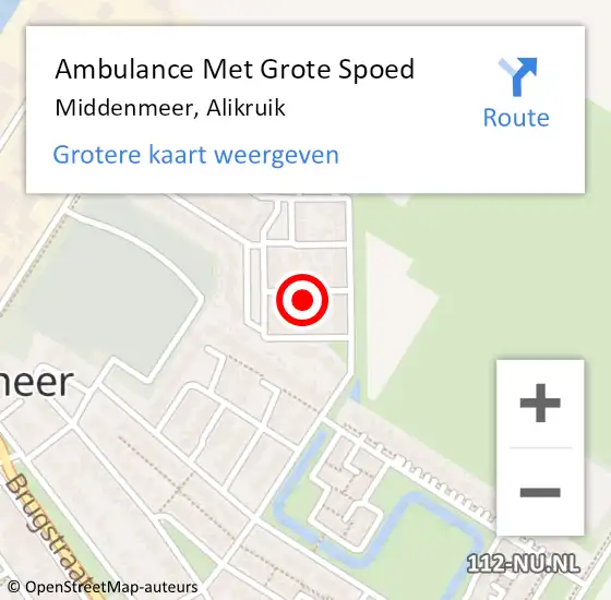 Locatie op kaart van de 112 melding: Ambulance Met Grote Spoed Naar Middenmeer, Alikruik op 8 september 2024 06:43