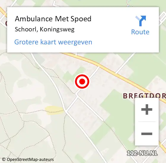 Locatie op kaart van de 112 melding: Ambulance Met Spoed Naar Schoorl, Koningsweg op 8 september 2024 06:47