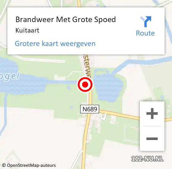 Locatie op kaart van de 112 melding: Brandweer Met Grote Spoed Naar Kuitaart op 8 september 2024 08:34