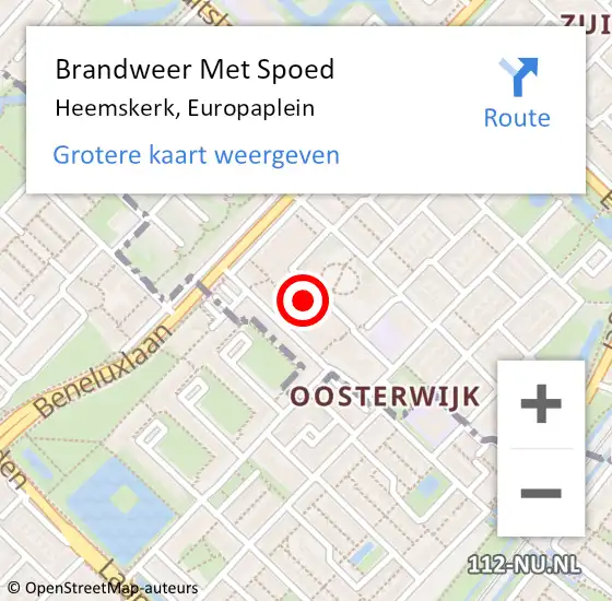 Locatie op kaart van de 112 melding: Brandweer Met Spoed Naar Heemskerk, Europaplein op 8 september 2024 08:38