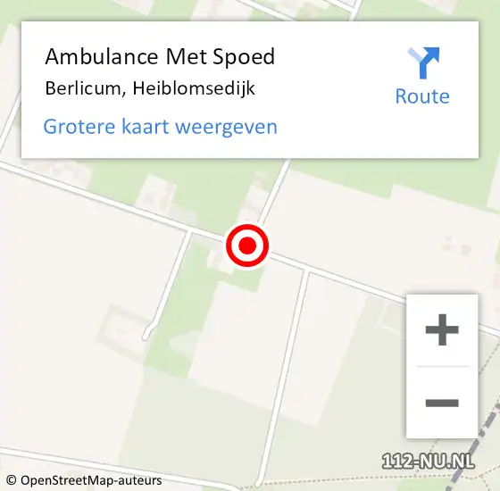 Locatie op kaart van de 112 melding: Ambulance Met Spoed Naar Berlicum Nb, Heiblomsedijk op 19 oktober 2014 11:50