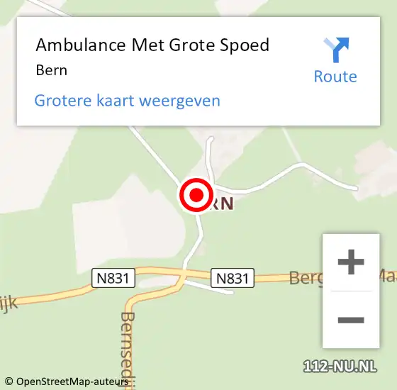 Locatie op kaart van de 112 melding: Ambulance Met Grote Spoed Naar Bern op 8 september 2024 09:16