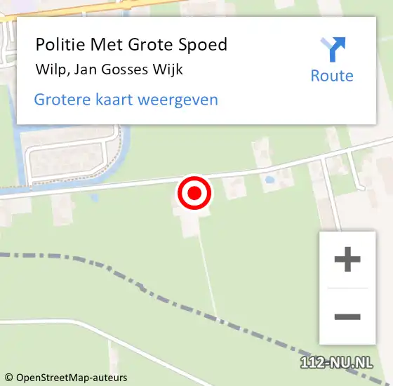 Locatie op kaart van de 112 melding: Politie Met Grote Spoed Naar Wilp, Jan Gosses Wijk op 8 september 2024 09:22