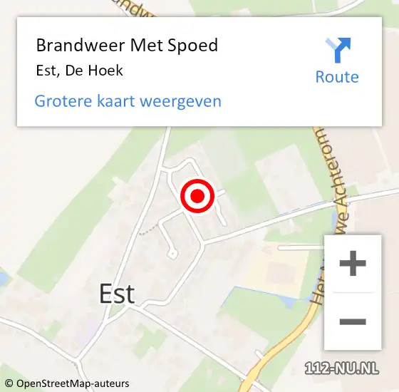 Locatie op kaart van de 112 melding: Brandweer Met Spoed Naar Hoek, De Hoek op 8 september 2024 10:39