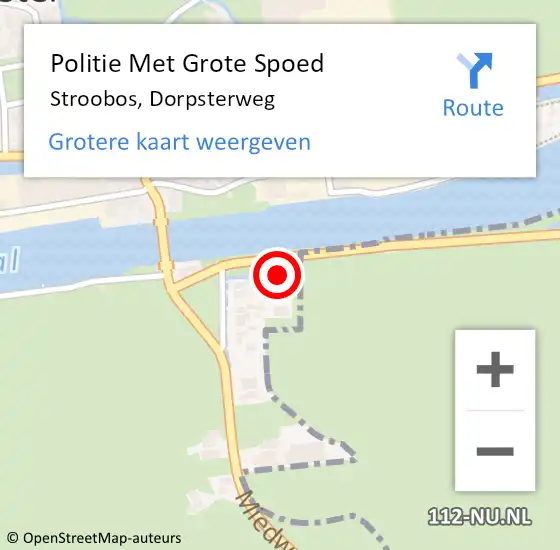 Locatie op kaart van de 112 melding: Politie Met Grote Spoed Naar Stroobos, Dorpsterweg op 8 september 2024 10:40