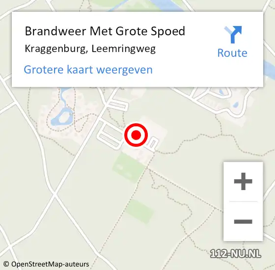 Locatie op kaart van de 112 melding: Brandweer Met Grote Spoed Naar Kraggenburg, Leemringweg op 8 september 2024 11:17