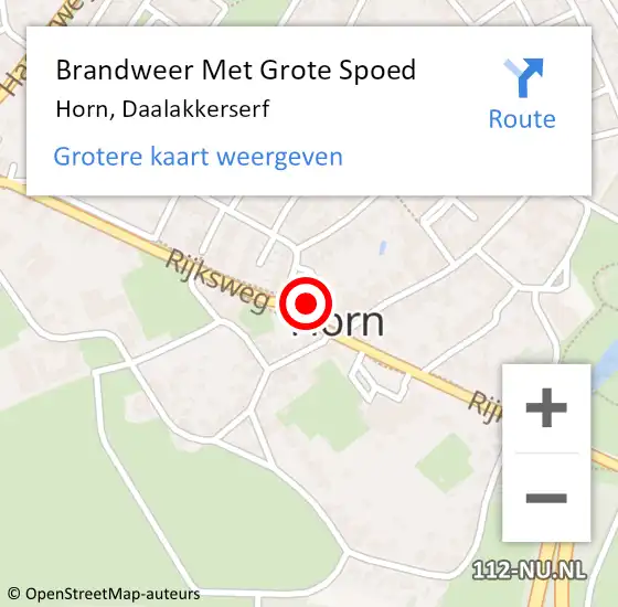 Locatie op kaart van de 112 melding: Brandweer Met Grote Spoed Naar Horn, Daalakkerserf op 8 september 2024 11:18