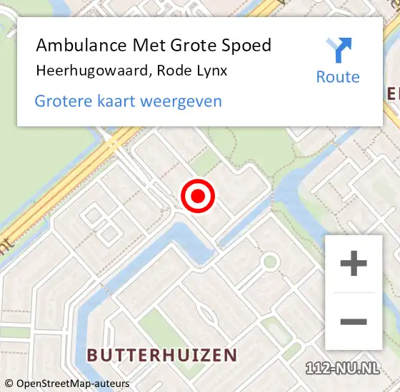 Locatie op kaart van de 112 melding: Ambulance Met Grote Spoed Naar Heerhugowaard, Rode Lynx op 8 september 2024 11:34