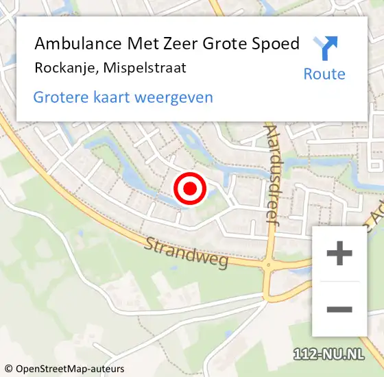 Locatie op kaart van de 112 melding: Ambulance Met Zeer Grote Spoed Naar Rockanje, Mispelstraat op 8 september 2024 11:41