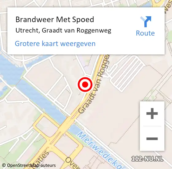 Locatie op kaart van de 112 melding: Brandweer Met Spoed Naar Utrecht, Graadt van Roggenweg op 8 september 2024 11:49