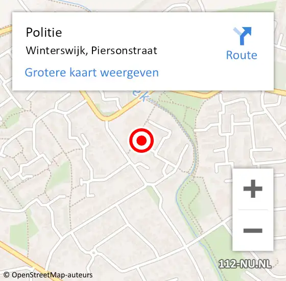 Locatie op kaart van de 112 melding: Politie Winterswijk, Piersonstraat op 8 september 2024 12:41