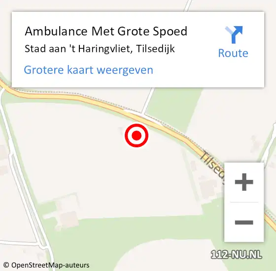 Locatie op kaart van de 112 melding: Ambulance Met Grote Spoed Naar Stad aan 't Haringvliet, Tilsedijk op 8 september 2024 12:56