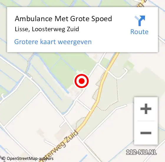 Locatie op kaart van de 112 melding: Ambulance Met Grote Spoed Naar Lisse, Loosterweg Zuid op 8 september 2024 13:10