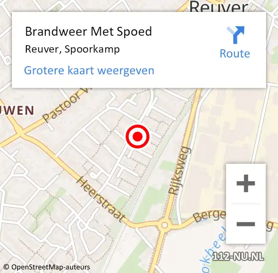 Locatie op kaart van de 112 melding: Brandweer Met Spoed Naar Reuver, Spoorkamp op 8 september 2024 13:39