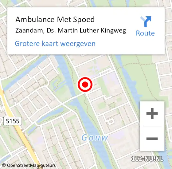 Locatie op kaart van de 112 melding: Ambulance Met Spoed Naar Zaandam, Ds. Martin Luther Kingweg op 8 september 2024 15:24