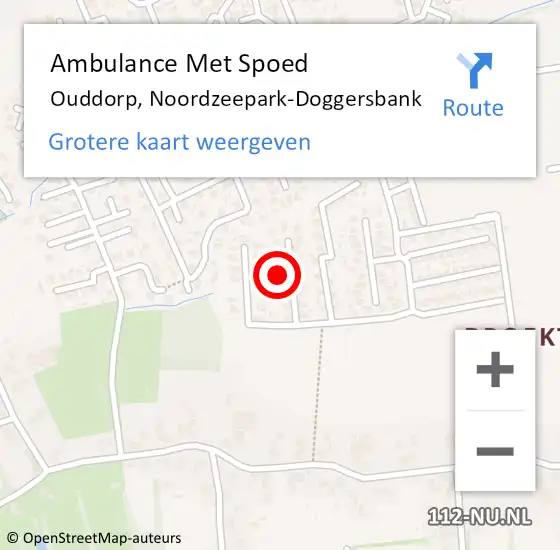 Locatie op kaart van de 112 melding: Ambulance Met Spoed Naar Ouddorp, Noordzeepark-Doggersbank op 8 september 2024 15:25