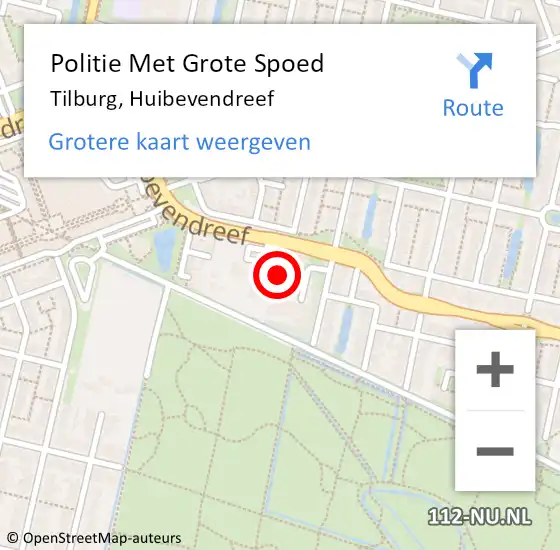 Locatie op kaart van de 112 melding: Politie Met Grote Spoed Naar Tilburg, Huibevendreef op 8 september 2024 15:26