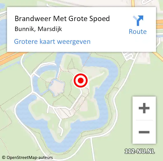 Locatie op kaart van de 112 melding: Brandweer Met Grote Spoed Naar Bunnik, Marsdijk op 8 september 2024 15:31