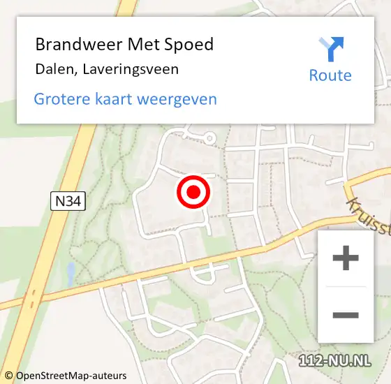 Locatie op kaart van de 112 melding: Brandweer Met Spoed Naar Dalen, Laveringsveen op 8 september 2024 15:55