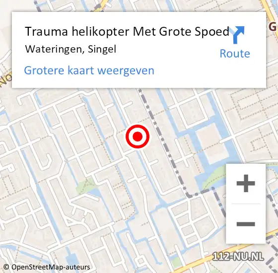 Locatie op kaart van de 112 melding: Trauma helikopter Met Grote Spoed Naar Wateringen, Singel op 8 september 2024 16:16