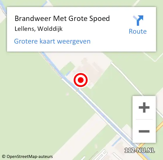 Locatie op kaart van de 112 melding: Brandweer Met Grote Spoed Naar Lellens, Wolddijk op 8 september 2024 16:21