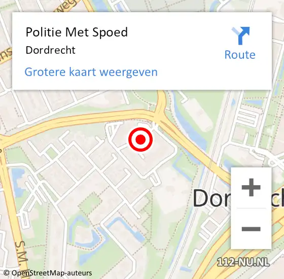 Locatie op kaart van de 112 melding: Politie Met Spoed Naar Dordrecht op 8 september 2024 16:29