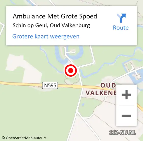 Locatie op kaart van de 112 melding: Ambulance Met Grote Spoed Naar Schin op Geul, Oud Valkenburg op 19 oktober 2014 12:36