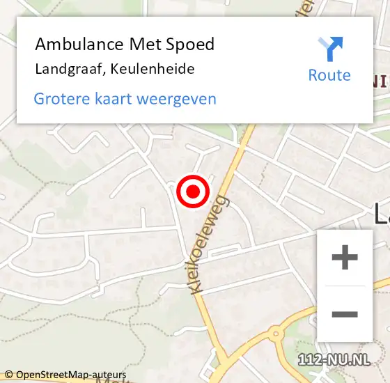 Locatie op kaart van de 112 melding: Ambulance Met Spoed Naar Landgraaf, Keulenheide op 19 oktober 2014 12:36