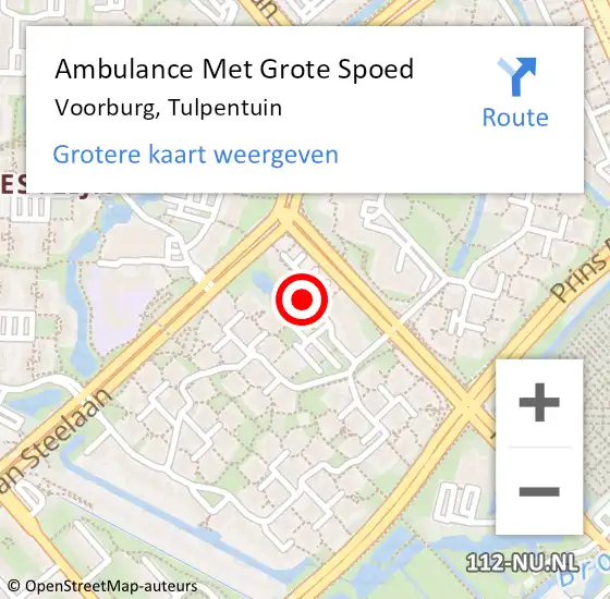 Locatie op kaart van de 112 melding: Ambulance Met Grote Spoed Naar Voorburg, Tulpentuin op 8 september 2024 17:00