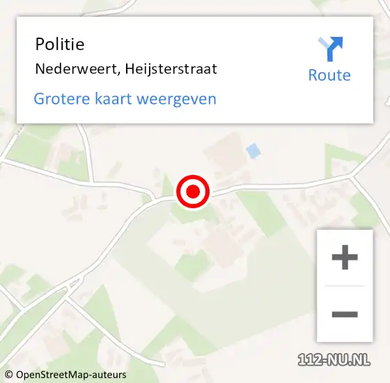 Locatie op kaart van de 112 melding: Politie Nederweert, Heijsterstraat op 8 september 2024 17:07