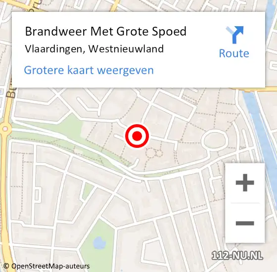 Locatie op kaart van de 112 melding: Brandweer Met Grote Spoed Naar Vlaardingen, Westnieuwland op 8 september 2024 17:17