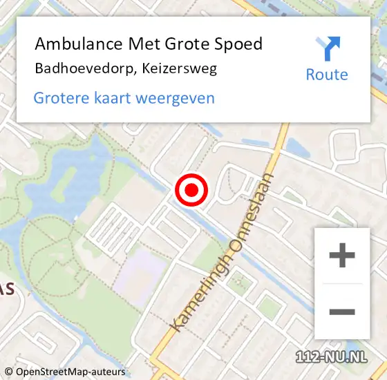 Locatie op kaart van de 112 melding: Ambulance Met Grote Spoed Naar Badhoevedorp, Keizersweg op 8 september 2024 18:05