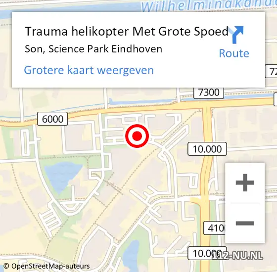 Locatie op kaart van de 112 melding: Trauma helikopter Met Grote Spoed Naar Son, Science Park Eindhoven op 8 september 2024 18:17