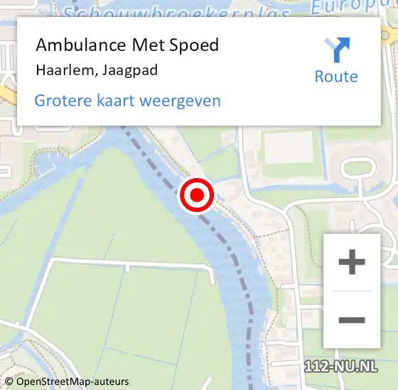 Locatie op kaart van de 112 melding: Ambulance Met Spoed Naar Haarlem, Jaagpad op 8 september 2024 18:29