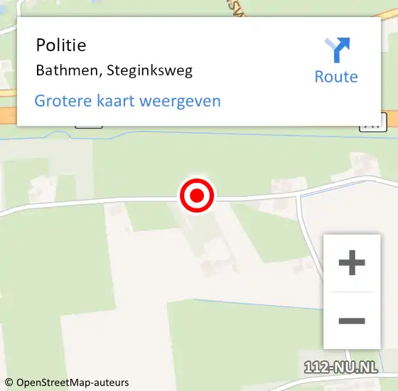 Locatie op kaart van de 112 melding: Politie Bathmen, Steginksweg op 8 september 2024 18:40