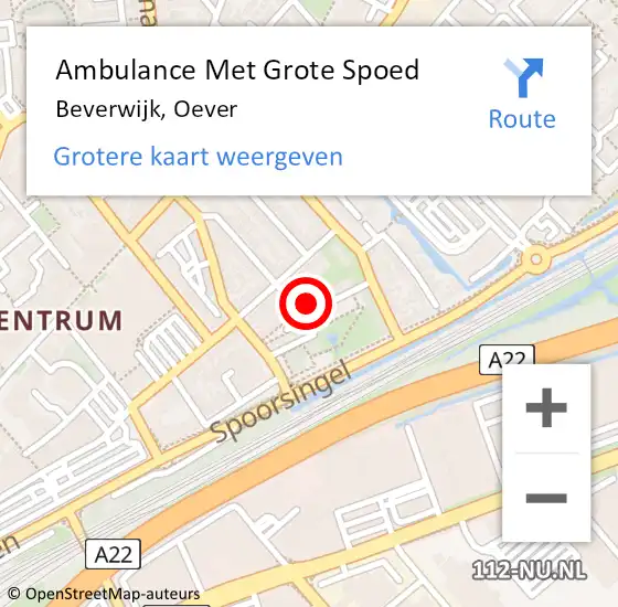 Locatie op kaart van de 112 melding: Ambulance Met Grote Spoed Naar Beverwijk, Oever op 8 september 2024 18:54