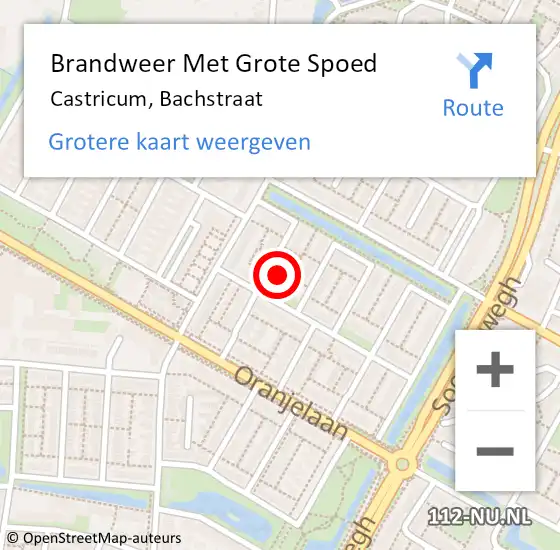 Locatie op kaart van de 112 melding: Brandweer Met Grote Spoed Naar Castricum, Bachstraat op 8 september 2024 18:54