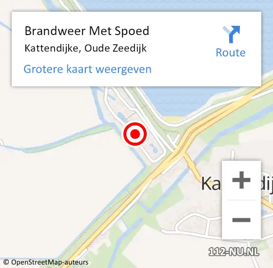 Locatie op kaart van de 112 melding: Brandweer Met Spoed Naar Kattendijke, Oude Zeedijk op 8 september 2024 19:00