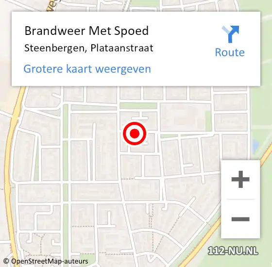 Locatie op kaart van de 112 melding: Brandweer Met Spoed Naar Steenbergen, Plataanstraat op 8 september 2024 19:30