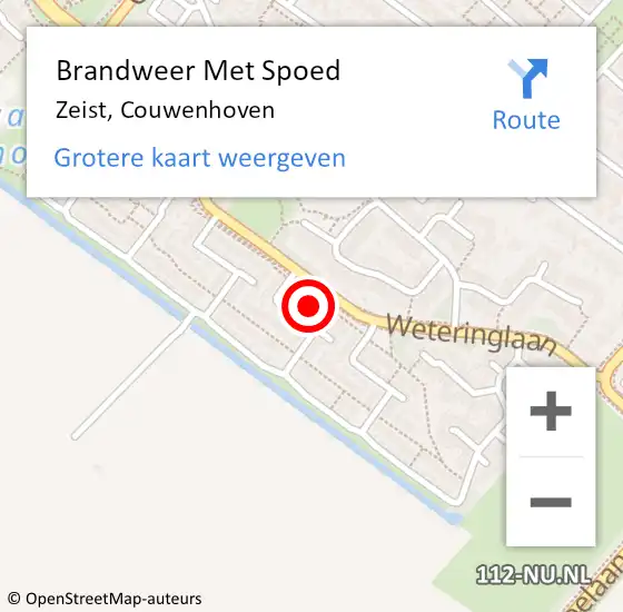 Locatie op kaart van de 112 melding: Brandweer Met Spoed Naar Zeist, Couwenhoven op 8 september 2024 19:53