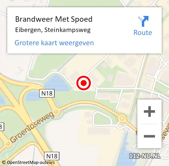 Locatie op kaart van de 112 melding: Brandweer Met Spoed Naar Eibergen, Steinkampsweg op 8 september 2024 20:05