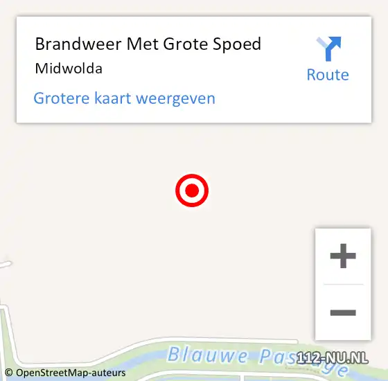 Locatie op kaart van de 112 melding: Brandweer Met Grote Spoed Naar Midwolda op 8 september 2024 20:15