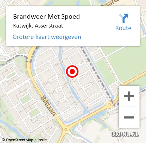 Locatie op kaart van de 112 melding: Brandweer Met Spoed Naar Katwijk, Asserstraat op 8 september 2024 20:24