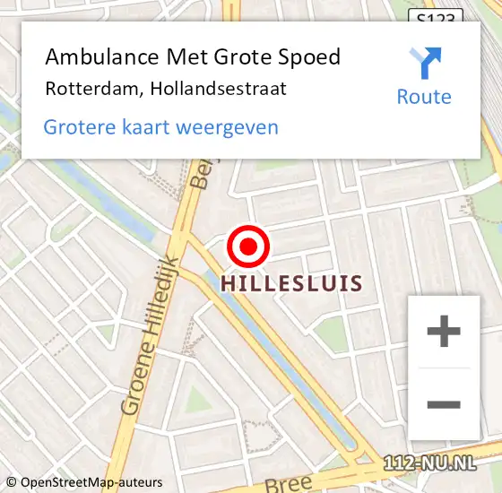 Locatie op kaart van de 112 melding: Ambulance Met Grote Spoed Naar Rotterdam, Hollandsestraat op 8 september 2024 20:32