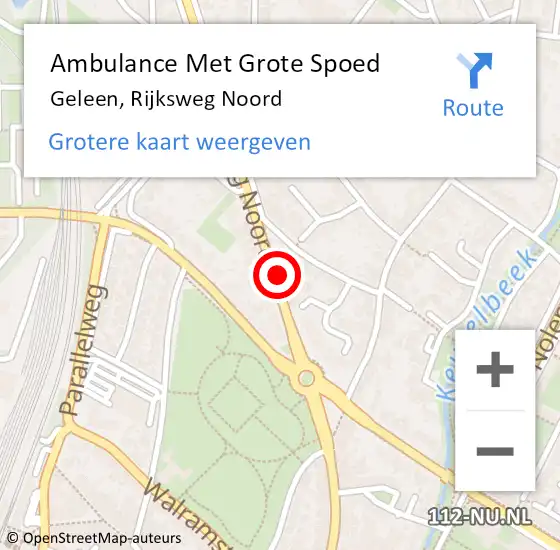 Locatie op kaart van de 112 melding: Ambulance Met Grote Spoed Naar Geleen, Rijksweg Noord op 8 september 2024 20:36