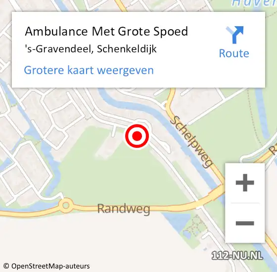 Locatie op kaart van de 112 melding: Ambulance Met Grote Spoed Naar 's-Gravendeel, Schenkeldijk op 8 september 2024 20:54