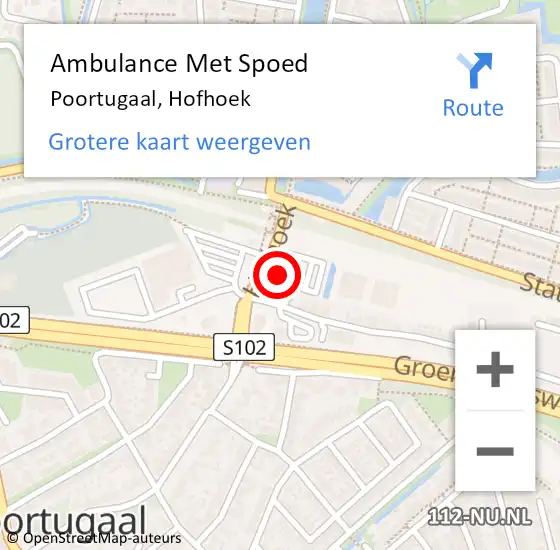 Locatie op kaart van de 112 melding: Ambulance Met Spoed Naar Poortugaal, Hofhoek op 8 september 2024 21:20